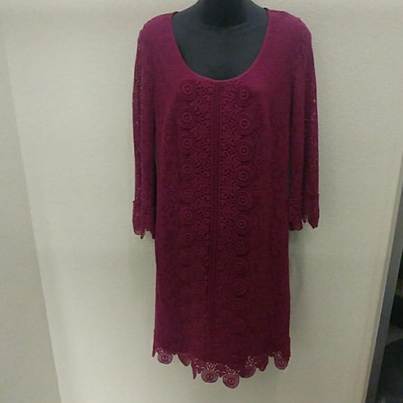 Laundry by Shelli Segal Raspberry Lace Dress - Picture 2 of 8